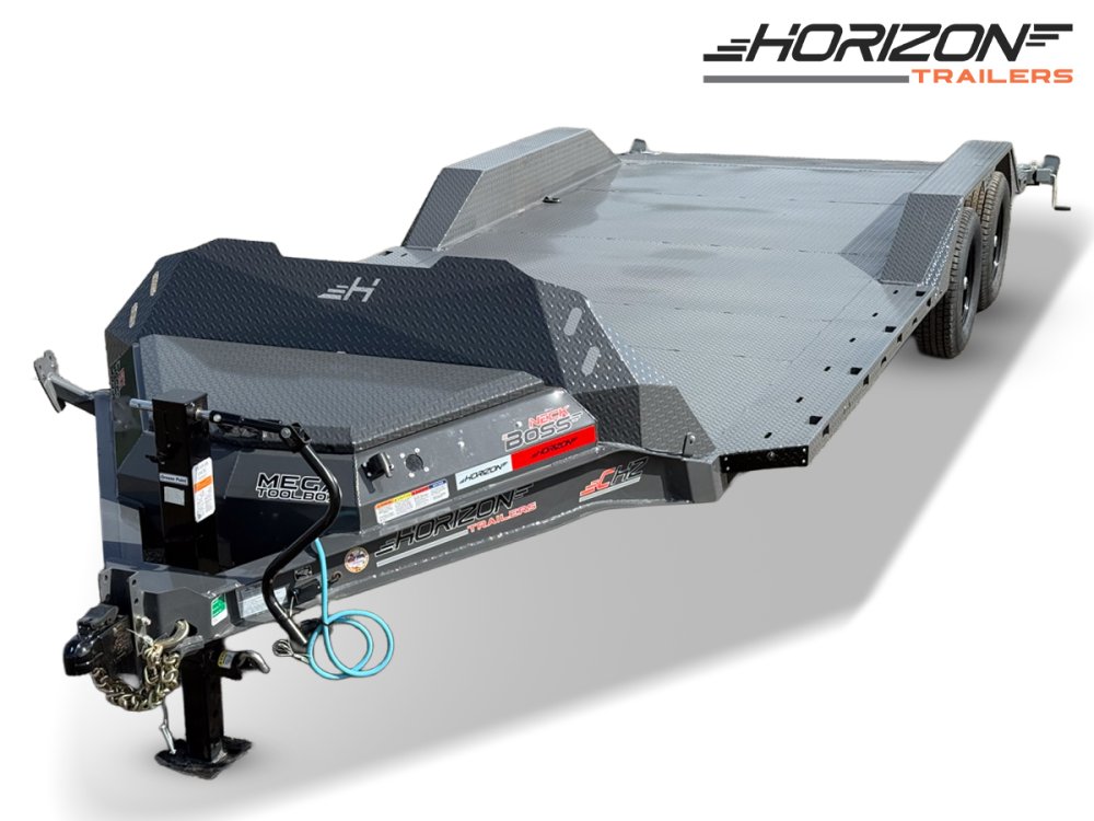 20' Horizon CHZ Equipment Trailer Drive Over Fenders - (2) 5.2K Axles - Ash Gray