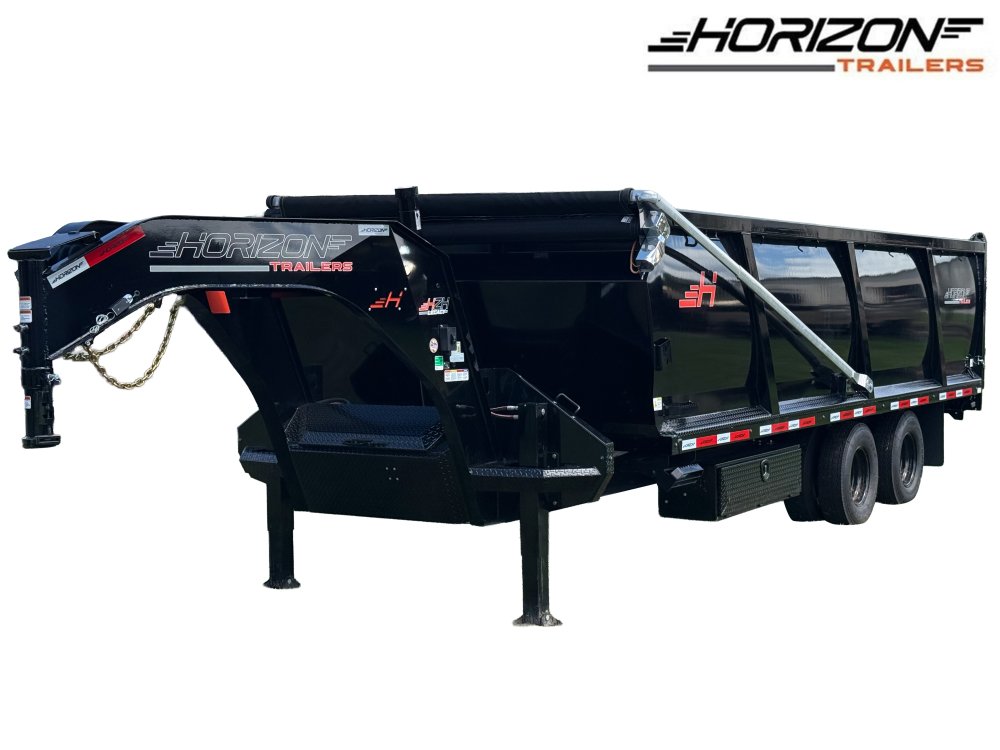 20' HZH GN Dump Trailer w/ 4' Walls (2) 10k Axles, 3-Way Door, Hydraulic Jacks