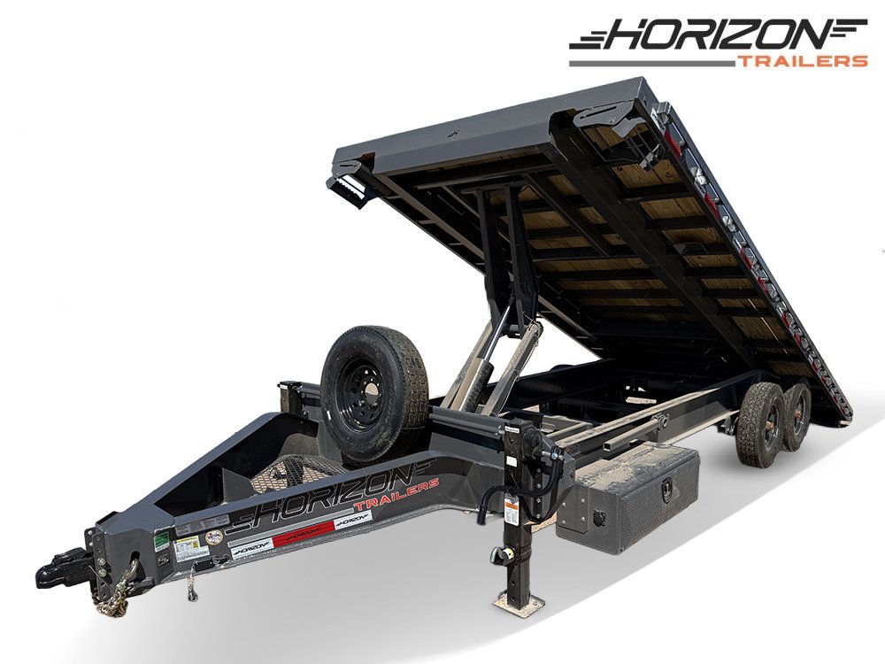 22' Horizon FFT Bumper Pull Full Deckover TIlt Trailer - (2) 8K Axles