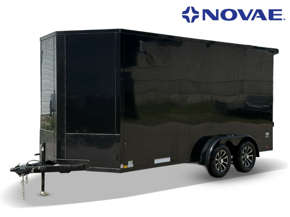 7 x 16 DX 7K Flat Top V Nose Enclosed - (2) 3500 lb Axles