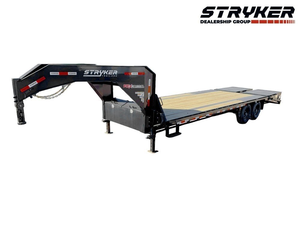 25' Stryker Gooseneck Deckover Trailer Mega Ramps - (2) 7K Axles