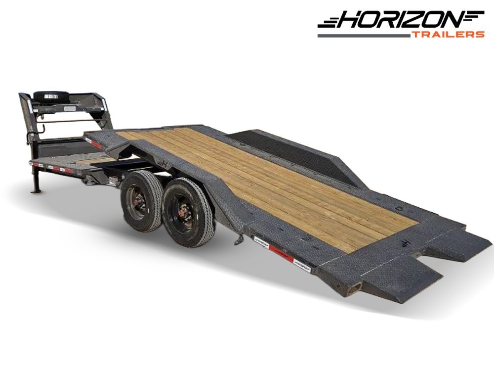24' Horizon HET Gooseneck Equipment Tilt Trailer Drive Over Fenders - (2) 10K Axles