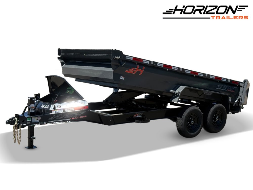 14' Horizon HZ7 Bumper Pull Dump Trailer 24" Side Walls - (2) 7K Axles