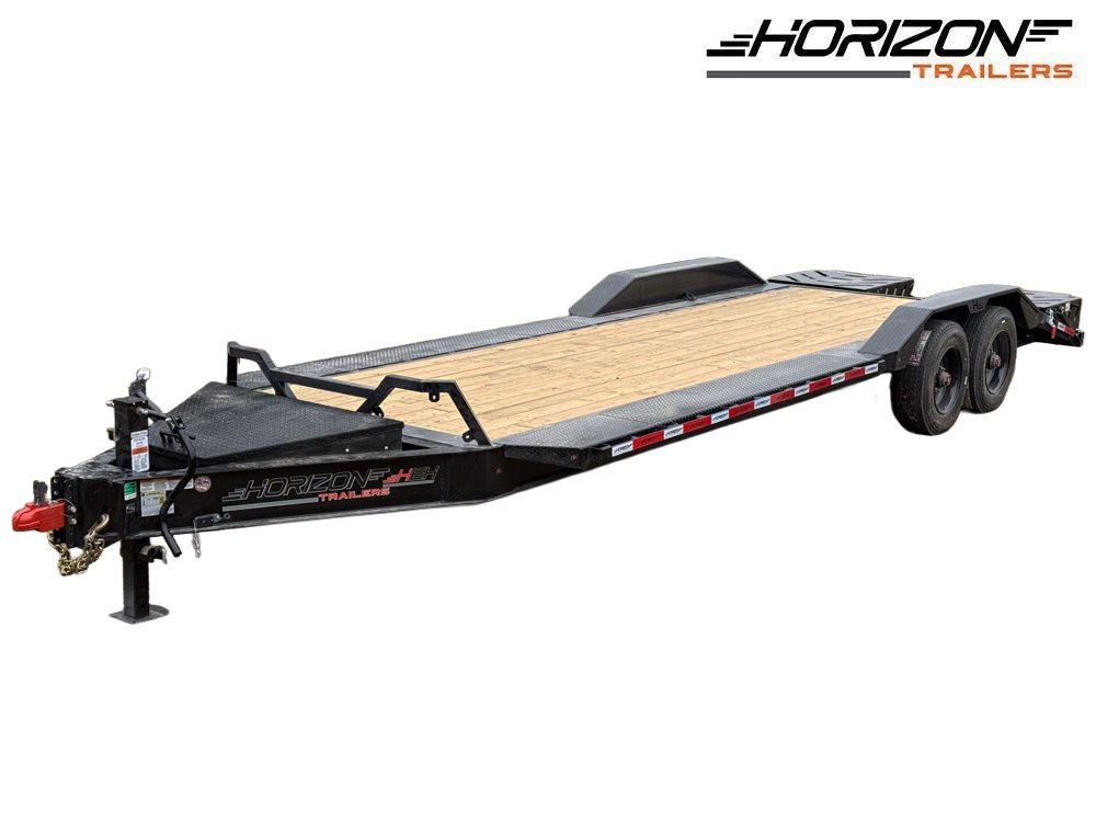 24' HEH Bumper Pull Equipment Trailer (2) 10K Axles, Drive Over Fenders, 3' Dove W/ Mountain Ramps