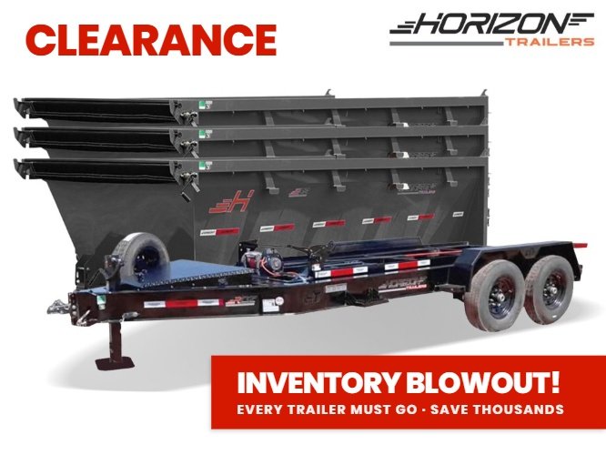 Horizon 16' RDZ BP Roll off Bundle (2) 7k Axles + 3 Bins w/ 4' Walls