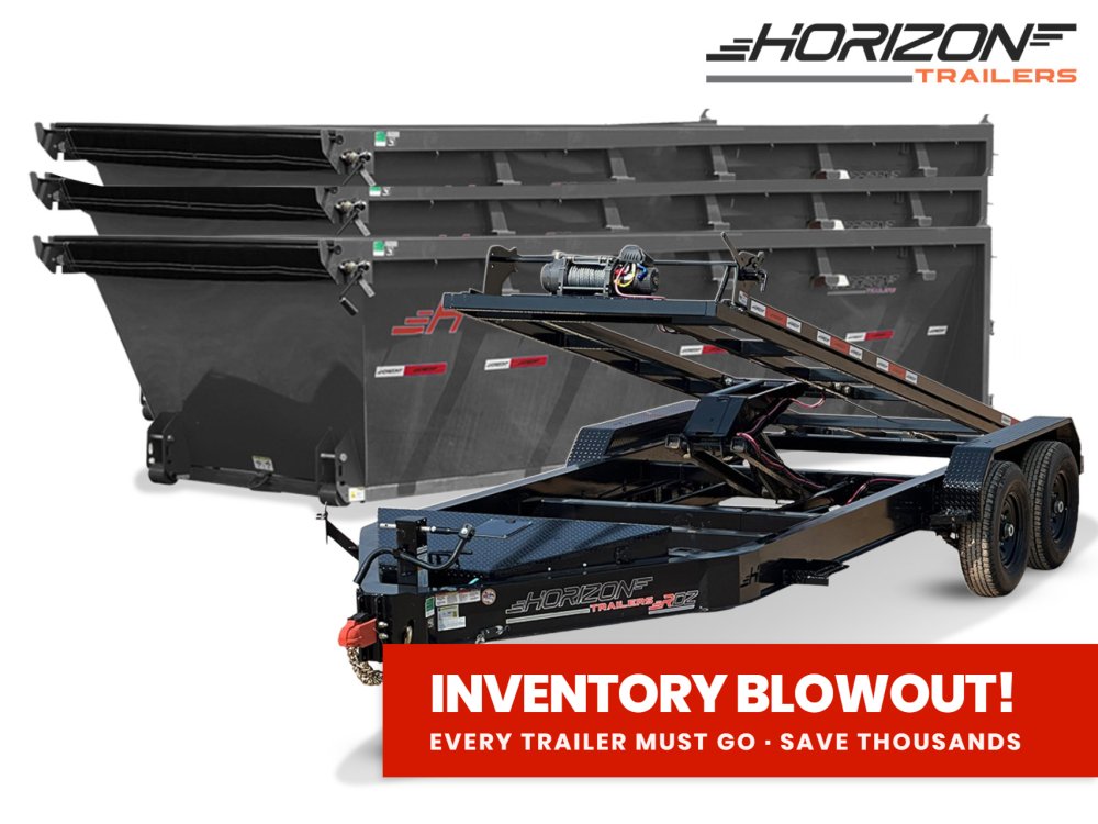 Horizon 16' RDZ BP Roll off Bundle (2) 7k Axles + 3 Bins w/ 4' Walls