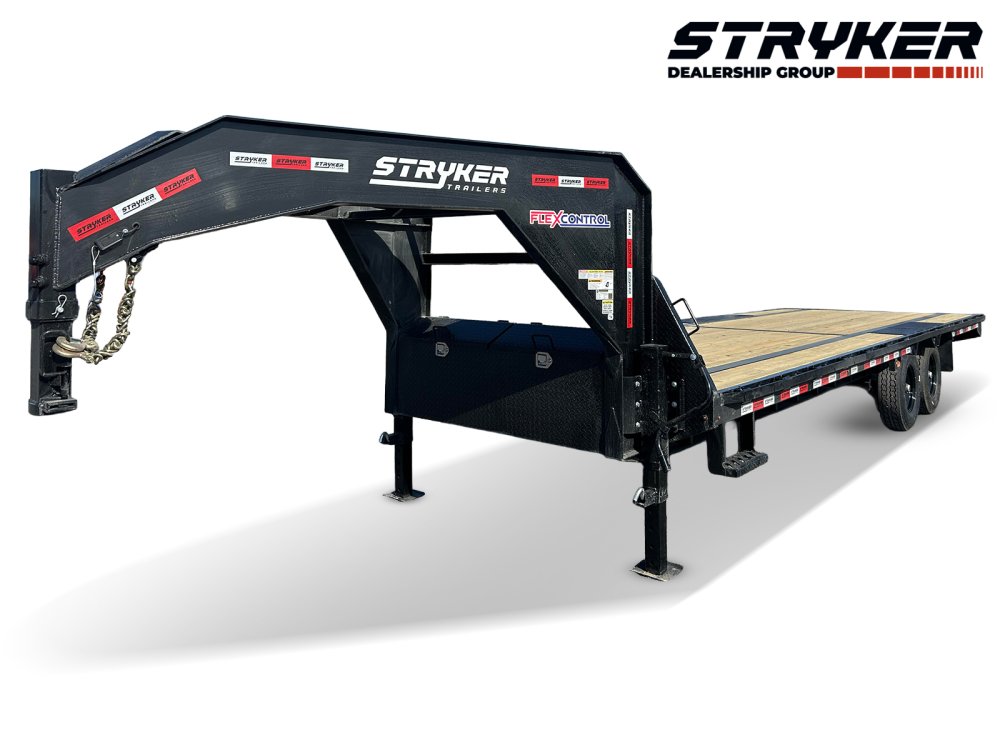 25' Stryker Gooseneck Deckover Trailer Straight Deck - (2) 7K Axles