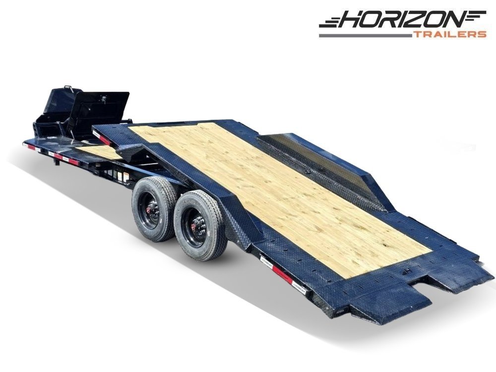 24' Horizon HET Bumper Pull Equipment Tilt Trailer Drive Over Fenders - (2) 10K Axles - Black