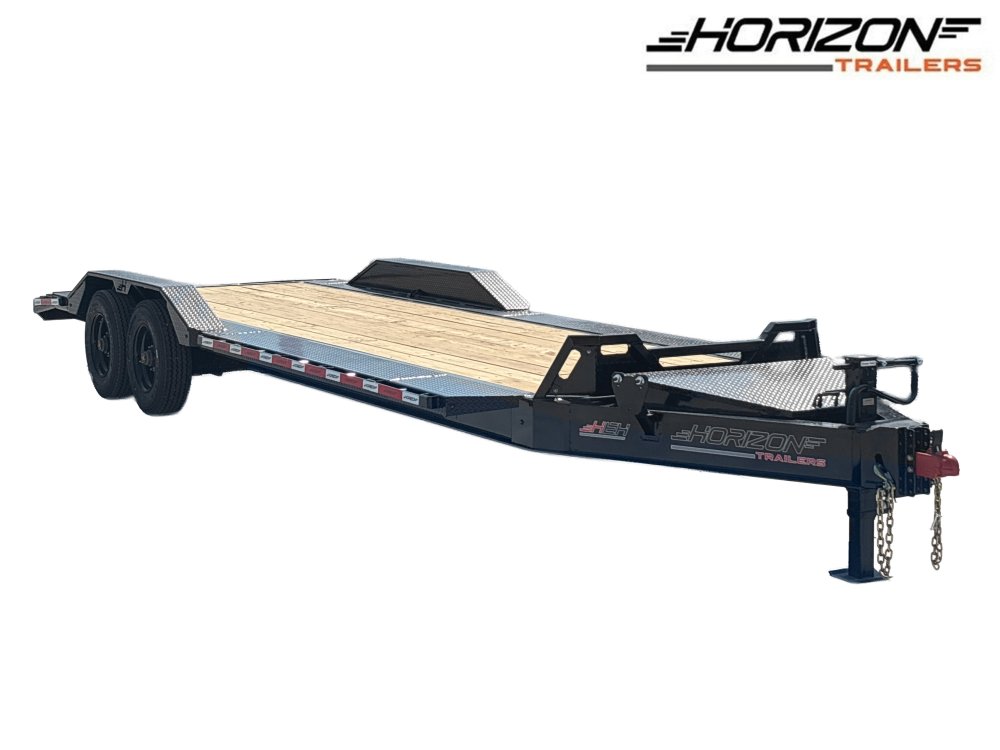 24' HEH Bumper Pull Equipment Trailer (2) 10K Axles, Drive Over Fenders, Slide In Ramps