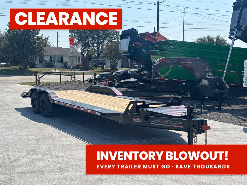 24' HEH Bumper Pull Equipment Trailer (2) 10K Axles, Drive Over Fenders, Slide In Ramps
