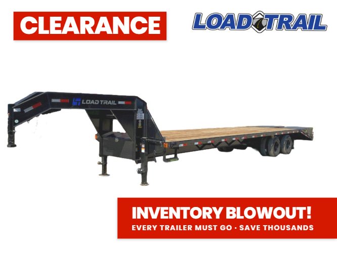34' Load Trail Tandem Dually Axle Gooseneck Equipment Trailer - (2) 12k Axles