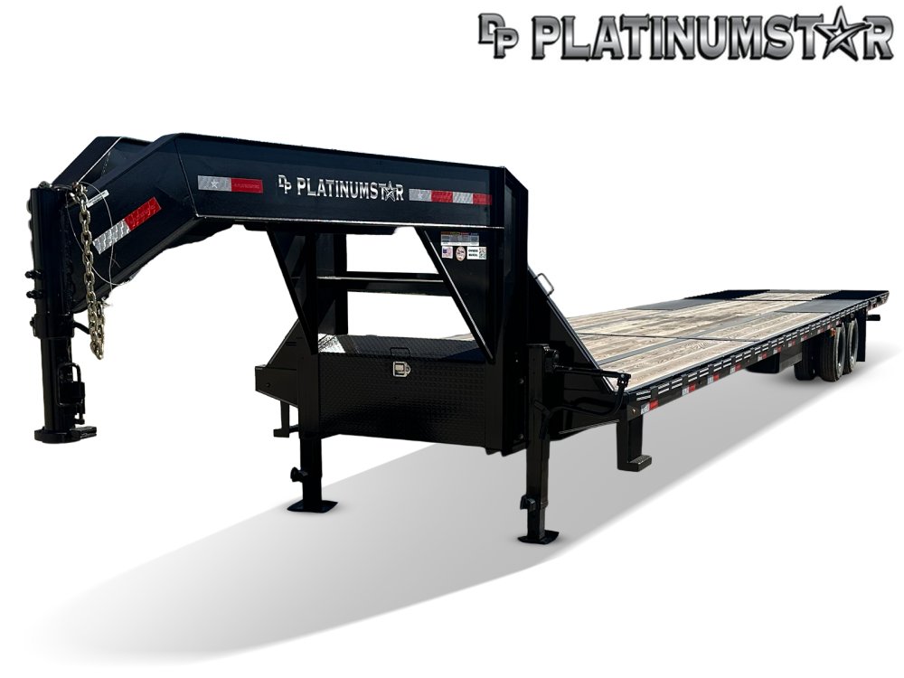 40' DP Platinum Star Trailers Gooseneck Dual Wheel Deckover Trailer Hydraulic Dovetail - (2) 10k Axl