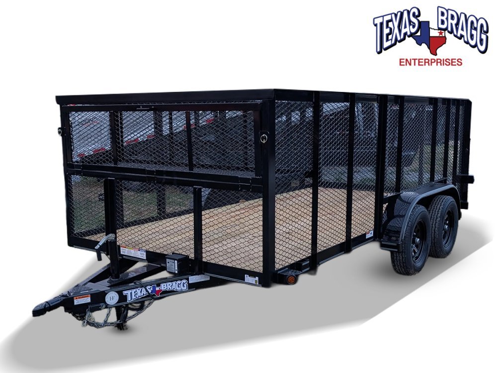 7 x 14 Landscape Tandem Axle Utility Trailer Texas Bragg 6.5k
