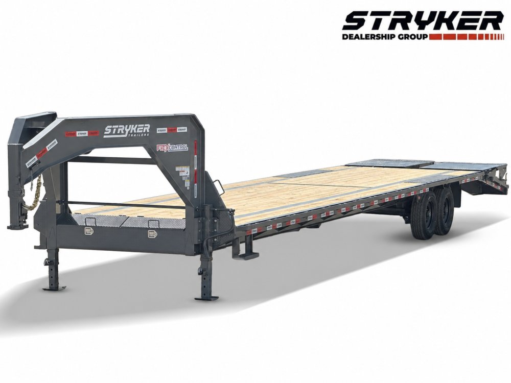 40' Stryker Gooseneck Hotshot Non-CDL Deckover Trailer Mega Ramps - (2) 7K Axles