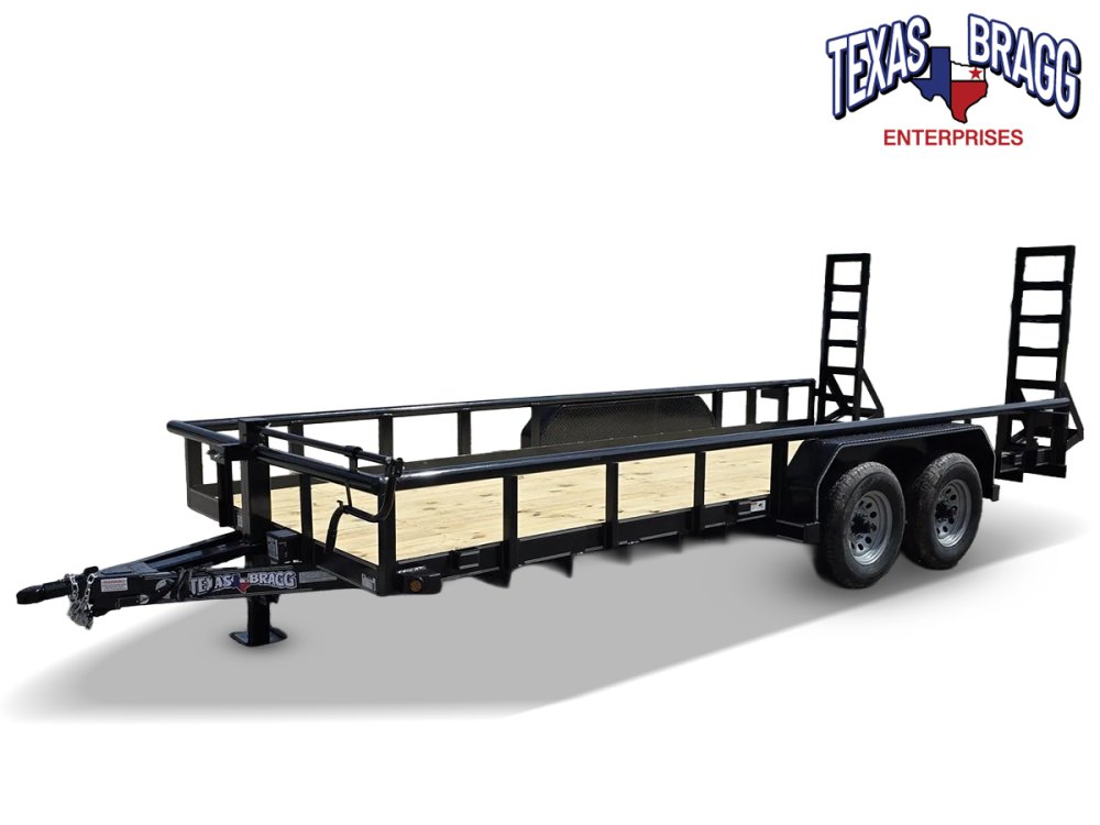 7 x 18 Equipment Trailer Pipe Top Rail Texas Bragg 9900 GVWR