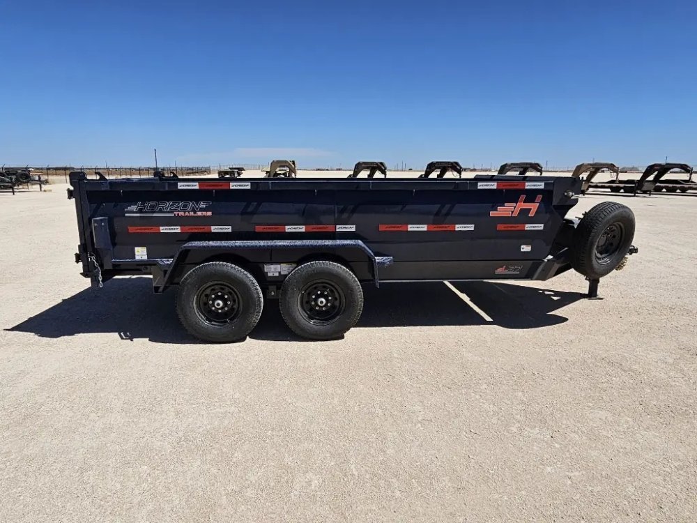 14' Horizon LZ7 Bumper Pull Dump Trailer 30" Side Walls - (2) 7K Axles
