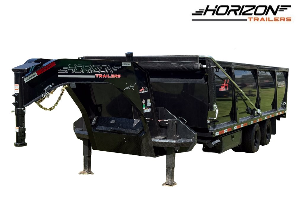 20' HZH GN Dump Trailer w/ 4' Walls (2) 12k Axles, 3-Way Door, Hydraulic Jacks