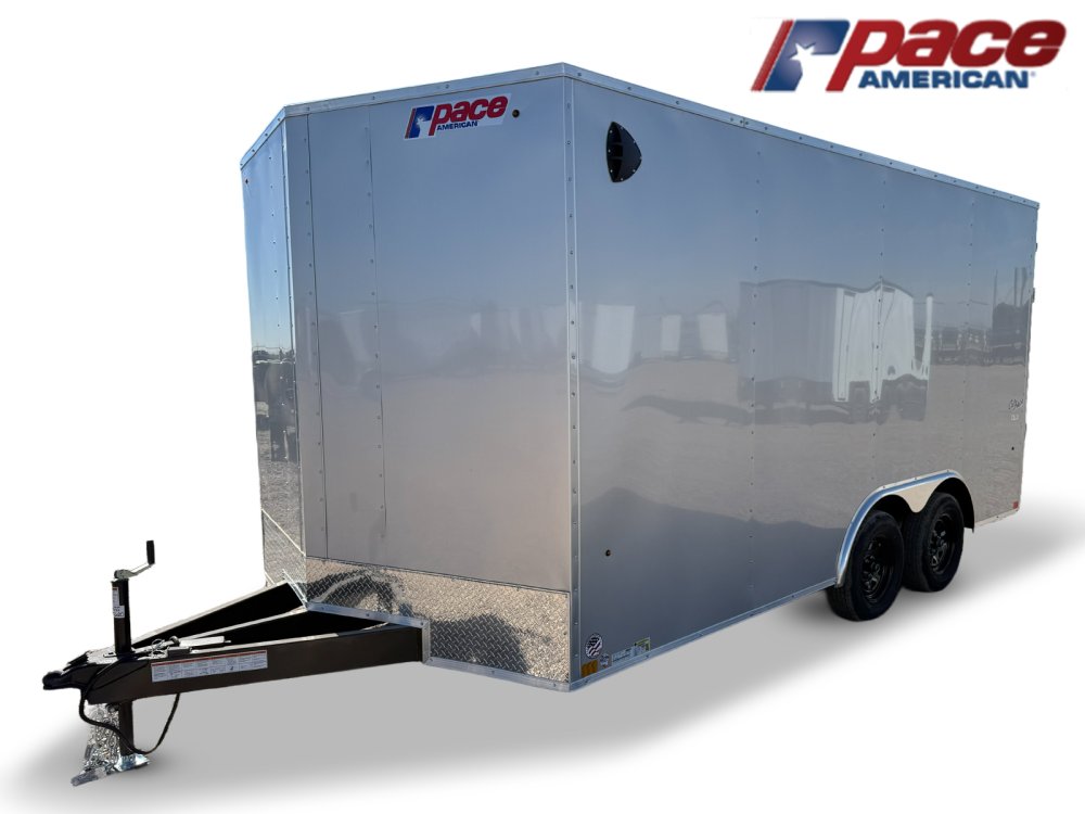 8.5 x 16 Outback DLX Flat Top V Nose Car Hauler (2) - 3500 lbs Axles