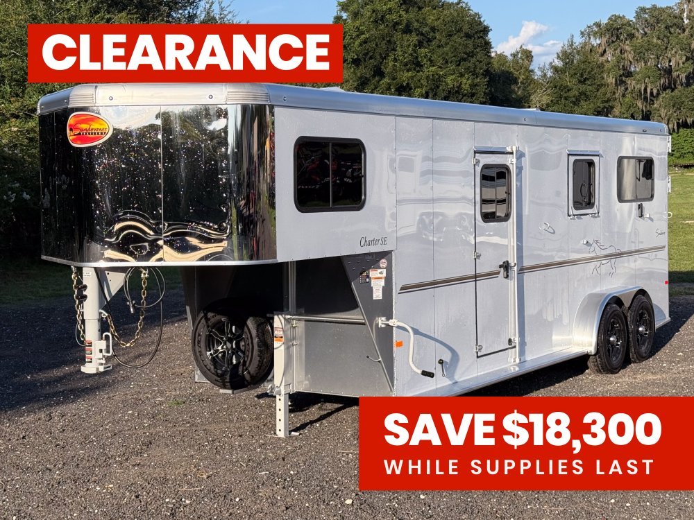 Sundowner Charter SE 2+1 Gooseneck Straight Load - White w/Stainless Nose (2) 5,200lb Axles - Side R