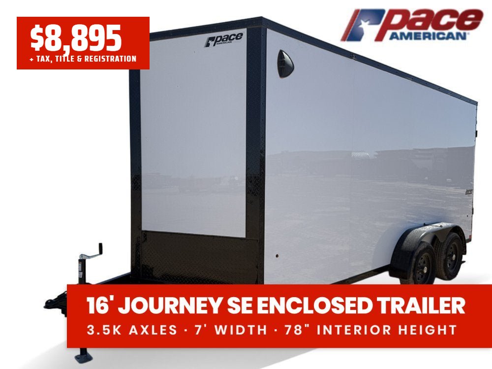 7 x 16 Journey SE Flat Top Sloped V Nose (2) 3500 lbs Axles
