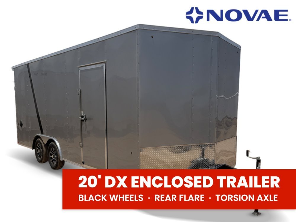 8.5 x 20 DX 7K Flat Top V Nose Car Hauler (2) - 3500 lb Axles