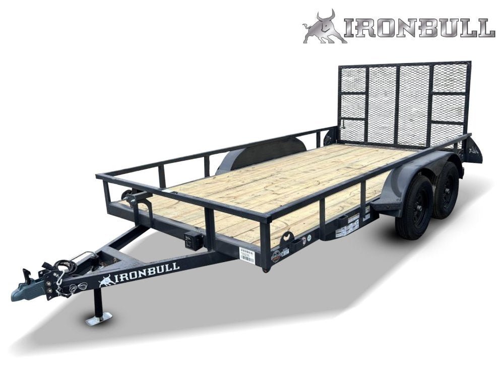 14' x 83" Iron Bull UTB Bumper Pull Utility Trailer - (2) 3,500 lb Axles