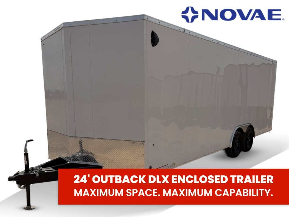 8.5 x 24 DX 10K Flat Top Sloped V Nose Enclosed (2) - 5200 lb Axles