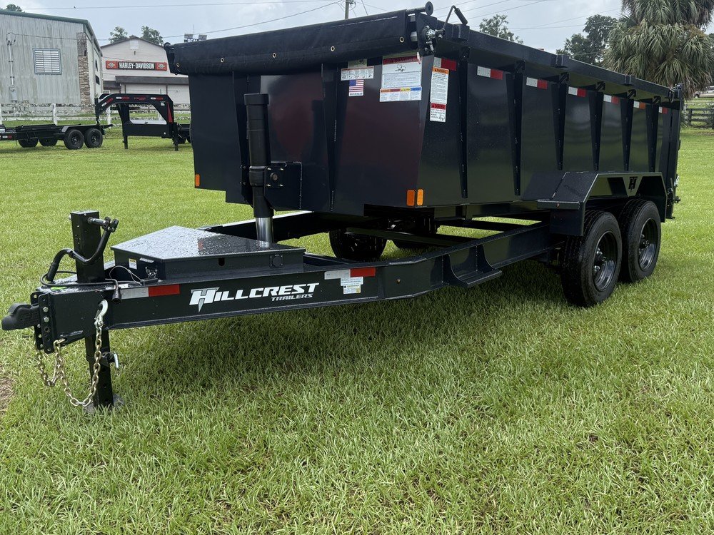 14' Hillcrest Bumper Pull Dump Trailer Telescopic 40" Side Walls - (2) 8K Axles