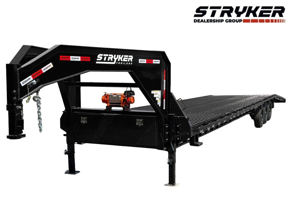44' Stryker Gooseneck Mesh Deck Multi Car Hauler (3) 7k Axles - 12k GVWR Derated - Black