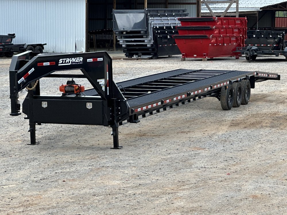 44' Stryker Gooseneck Mesh Deck Multi Car Hauler (3) 7k Axles - 12k GVWR Derated - Black