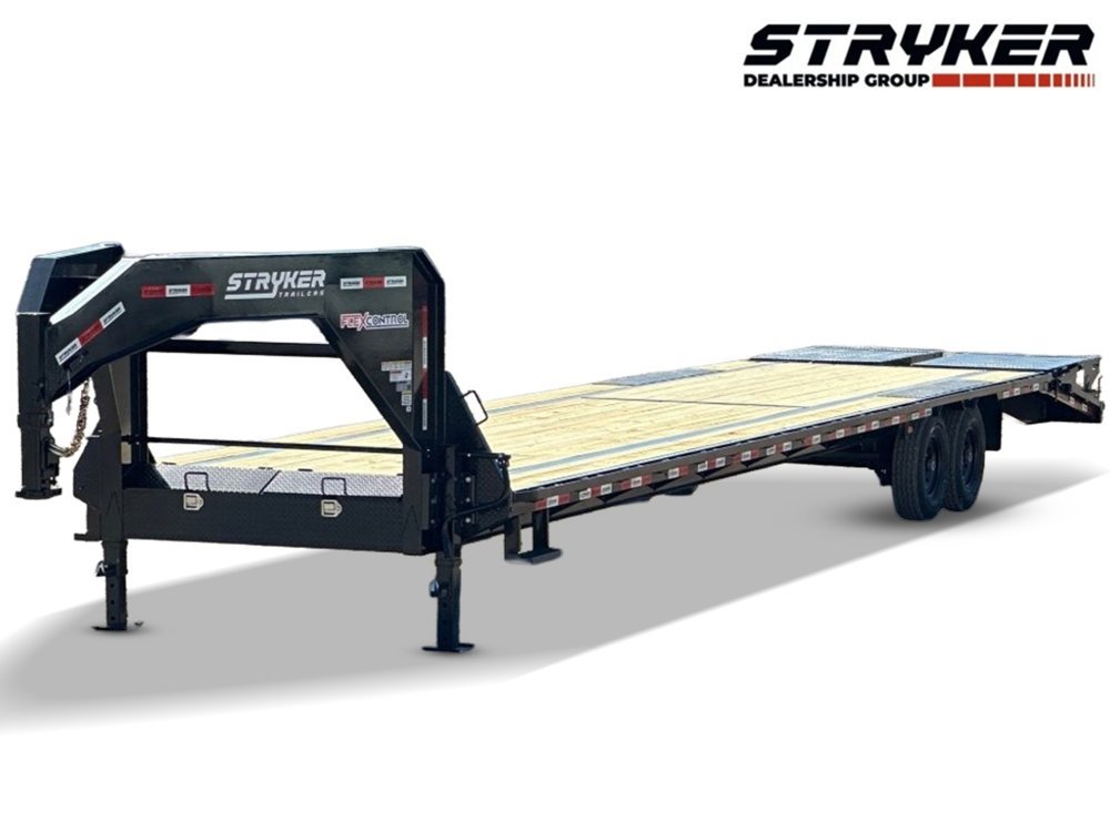 40' Stryker Gooseneck Hotshot Non-CDL Deckover Trailer Mega Ramps - (2) 7K Axles