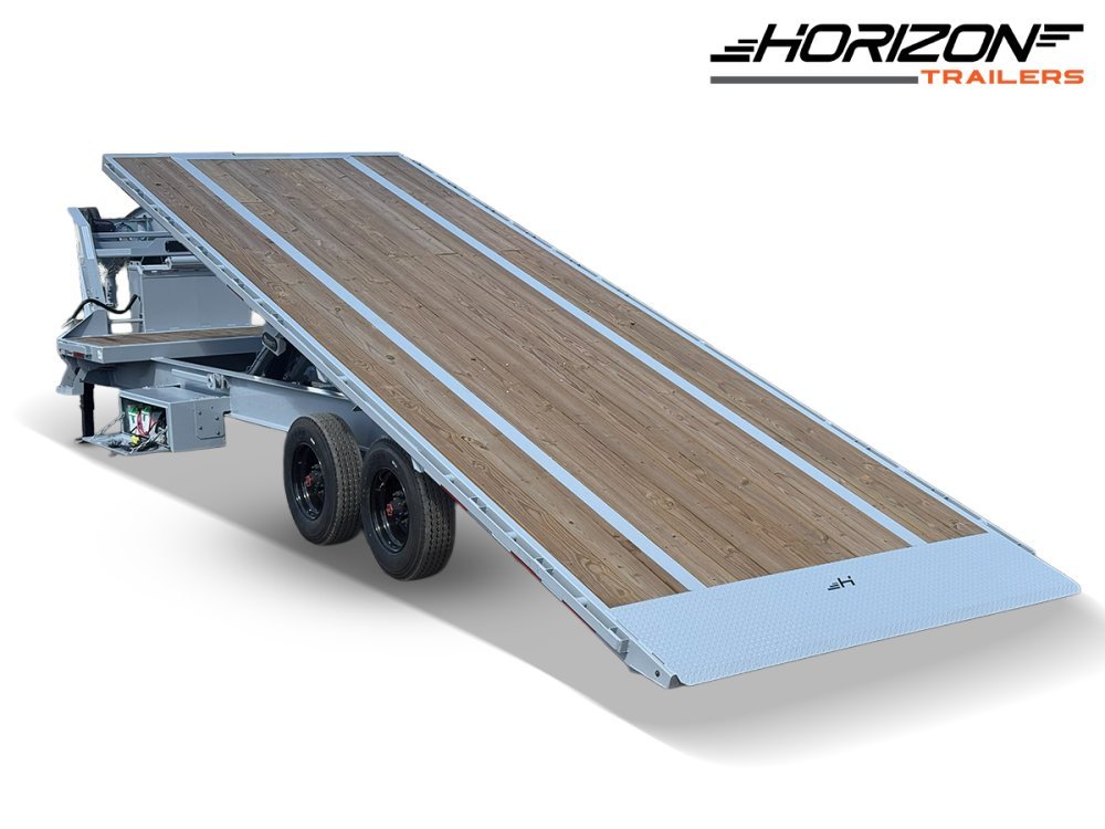 28' Horizon FTS Gooseneck Hydraulic Deckover Tilt Trailer - (2) 10K Axles