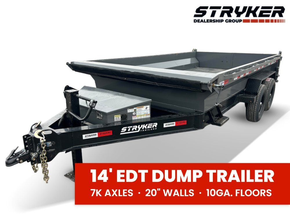 14' Stryker EDT Bumper Pull Dump Trailer 20" Side Walls - (2) 7k Axles