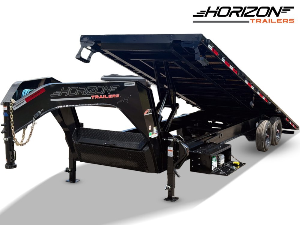 28' Horizon FFT Gooseneck Full Deckover Tilt Trailer - (2) 10K Axles