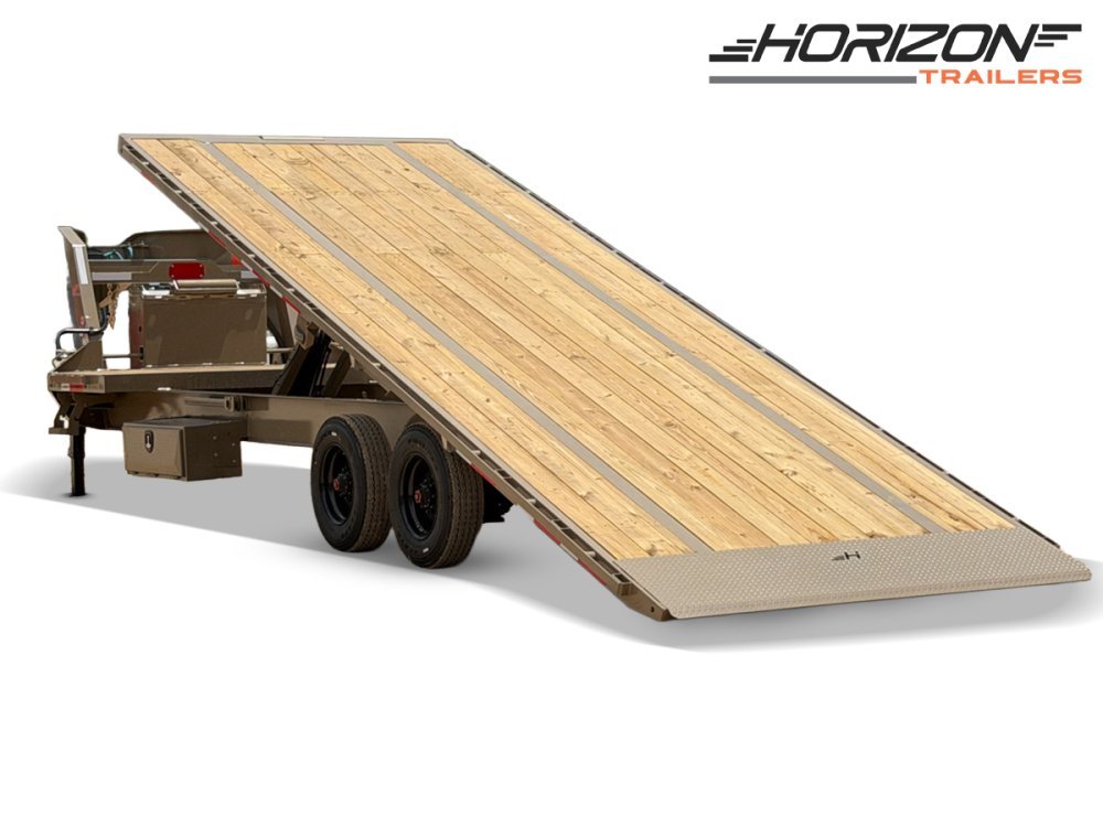 28' Horizon FTS Gooseneck Hydraulic Deckover Tilt Trailer - (2) 10K Axles