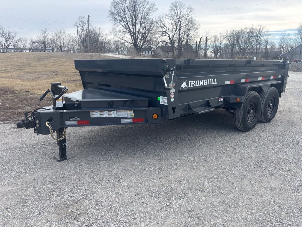 16' x 83" Iron Bull DWB Bumper Pull Dump Trailer 24" Side Walls - (2) 7,000 lb Axles