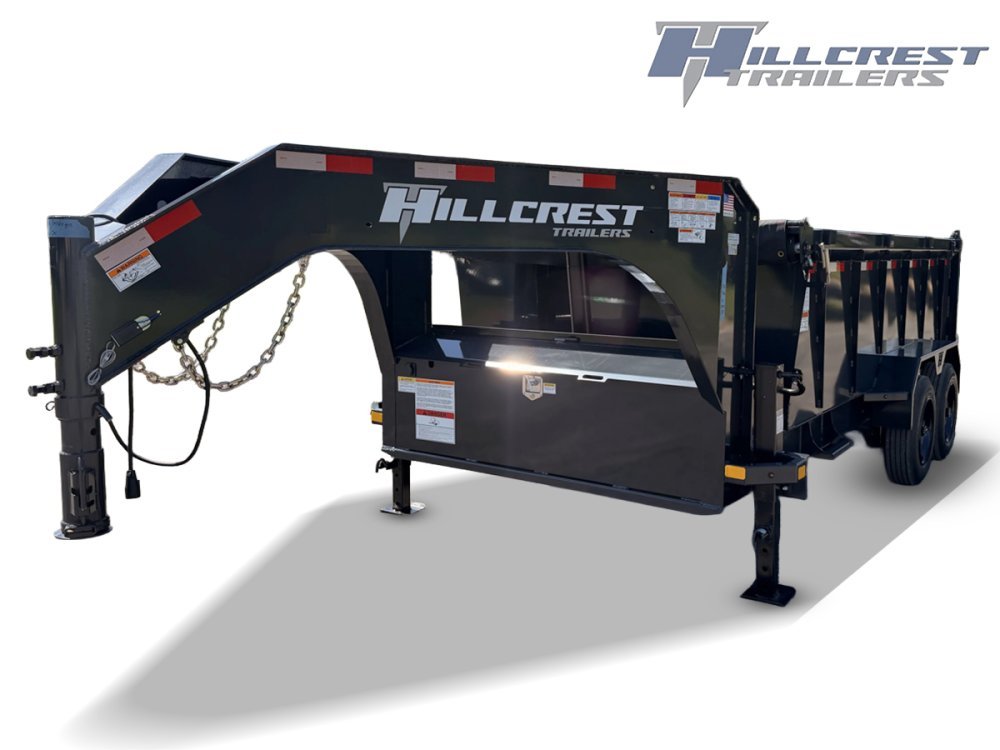 14' Hillcrest Gooseneck Dump Trailer Telescopic 40" Side Walls - (2) 7K Axles