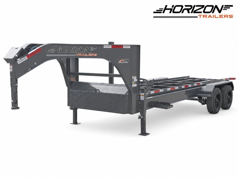 20' Horizon HRD Gooseneck Roll Off Base Trailer Telescopic 24k Lift - (2) 10K Axles