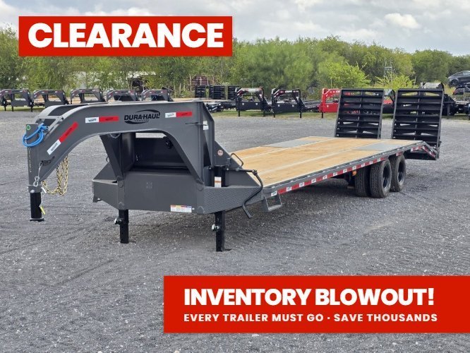 32' DKO Gooseneck Deckover 27' + 5' Mega Ramps (2) 12K Axles