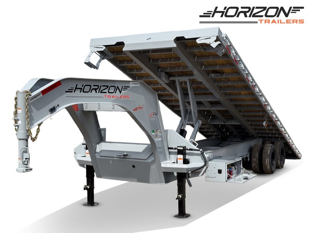 30' Horizon FFH Gooseneck Deckover Full Tilt Trailer - (2) 12K Axles