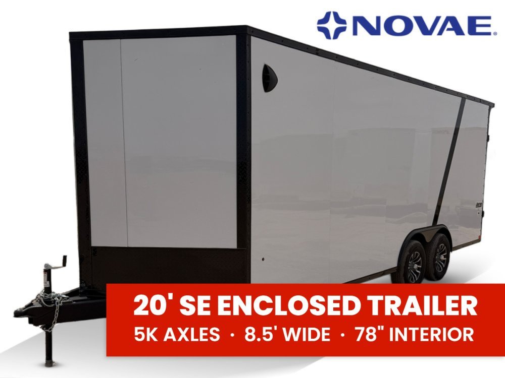 8.5 x 20 SE 10K Flat Top Sloped V Nose Car Hauler (2) 5000 lb Axles