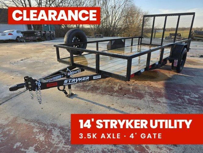14' Utility Trailer (1) 3.5K Axle, 77" Wide 4' Gate