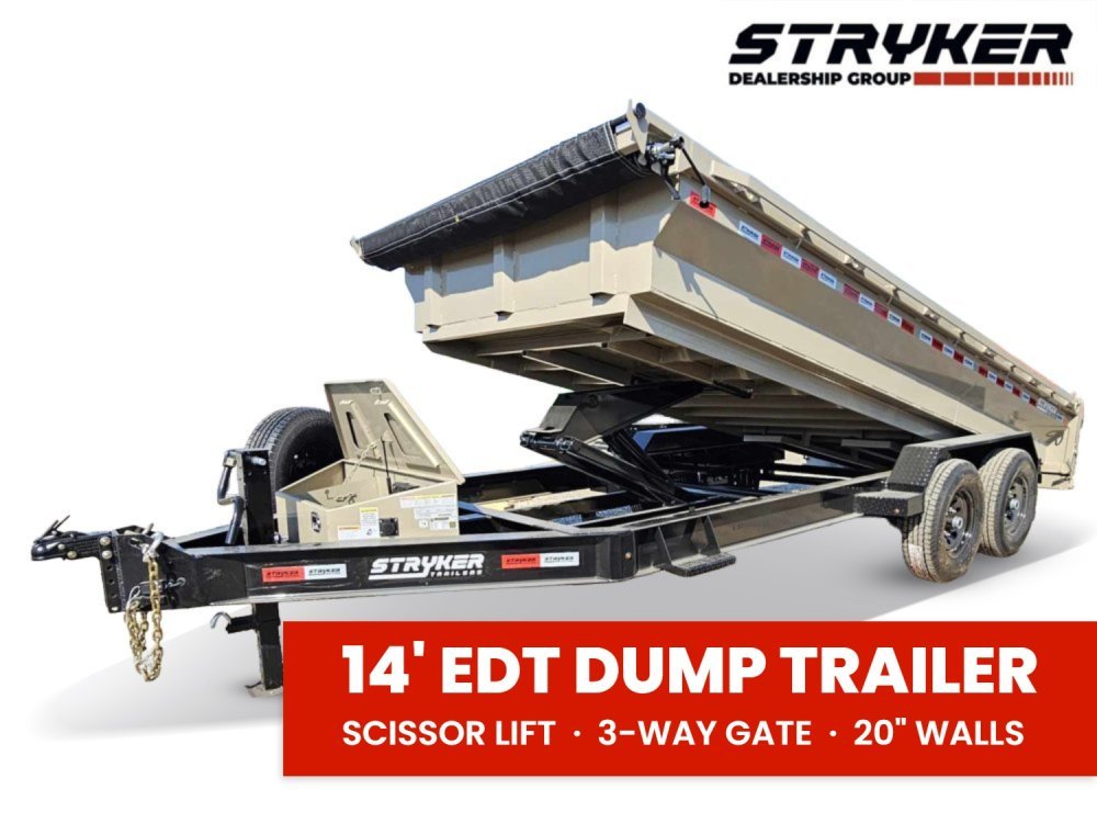 14' Stryker EDT Bumper Pull Dump Trailer 20" Side Walls - (2) 7k Axles