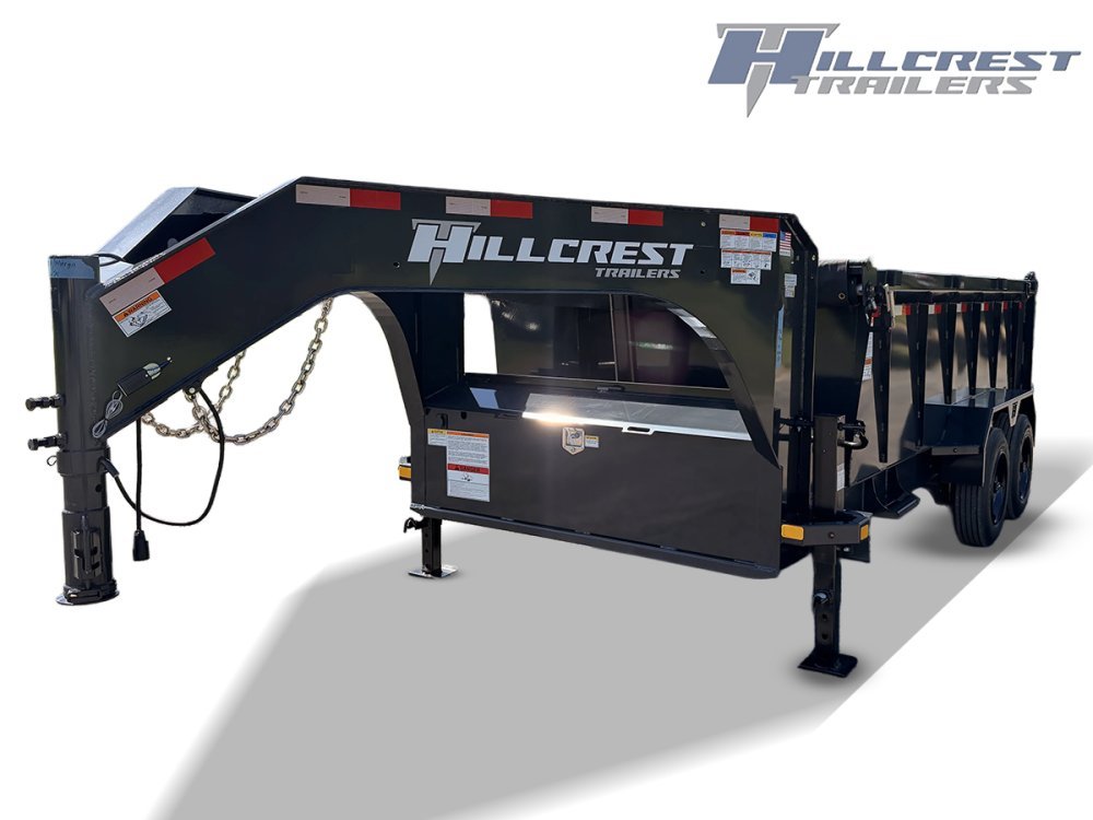 14' Hillcrest Gooseneck Dump Trailer Telescopic 40" Side Walls - (2) 8K Axles