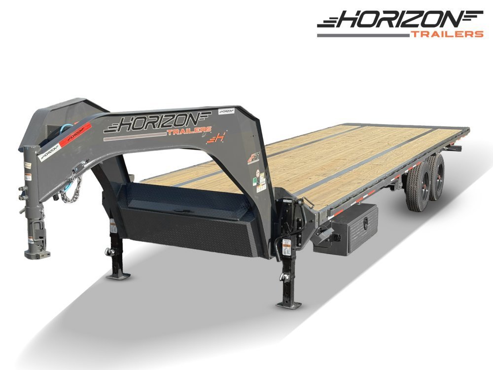 28' Horizon FFT Gooseneck Full Deckover Tilt Trailer - (2) 10K Axles