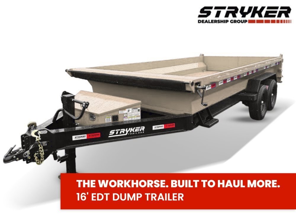16' Stryker EDT Bumper Pull Dump Trailer 20" Side Walls - (2) 7k Axles