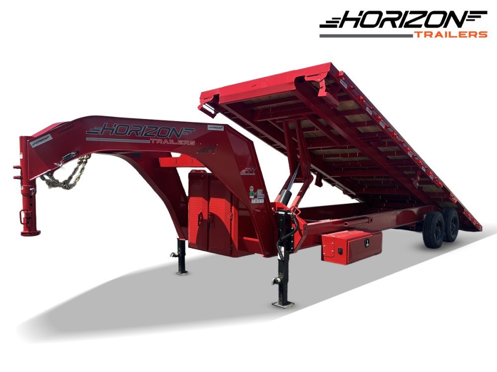 28' Horizon FFT Gooseneck Full Deckover Tilt Trailer - (2) 10K Axles