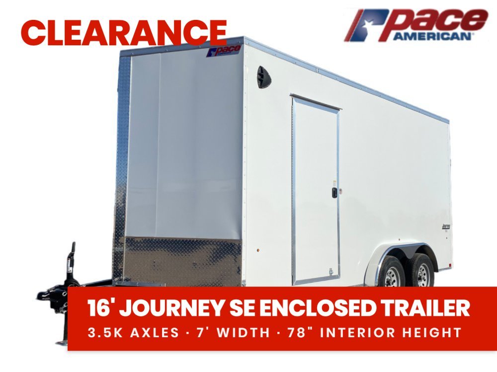 7 x 16 Journey SE Flat Top Sloped V Nose (2) 3500 lbs Axles
