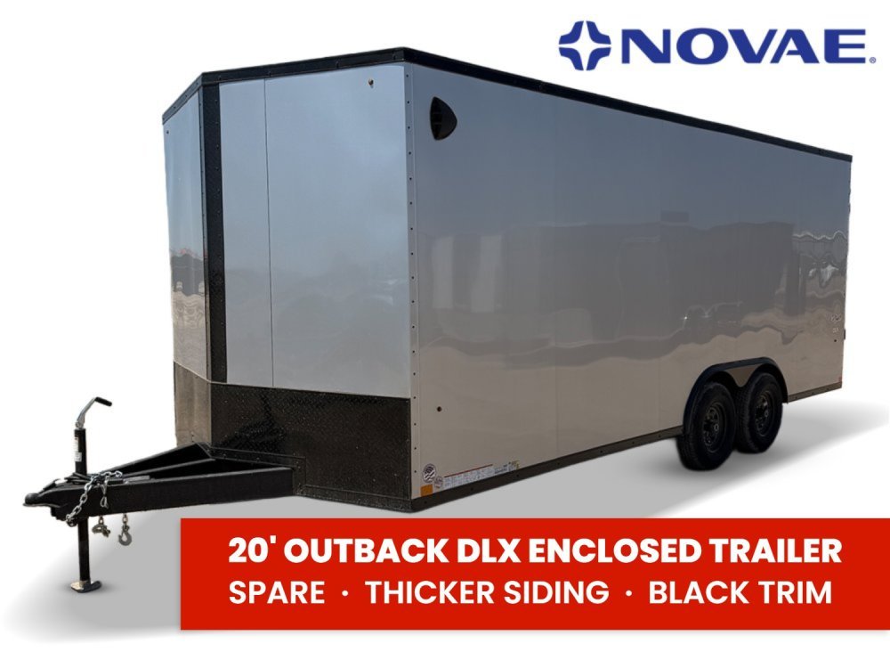 8.5 x 20 Outback DLX Flat Top V Nose Car Hauler (2) - 5200 lbs Axles