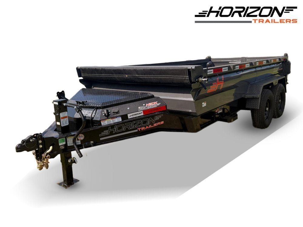 14' Horizon HZ7 Bumper Pull Dump Trailer 24" Side Walls - (2) 7K Axles